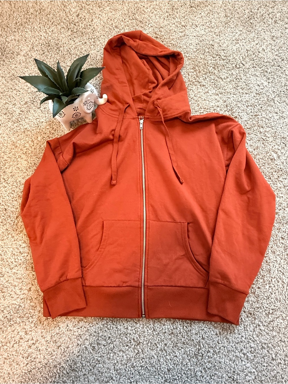 NWOT Time & Tru Full-zip Hoodie Jacket in Rust